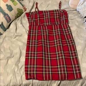 Plaid red dress